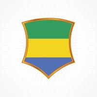 Gabon flag vector with shield frame
