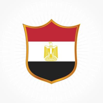 Egypt flag vector with shield frame