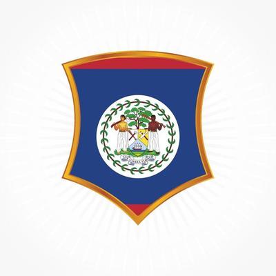 Belize flag vector with shield frame