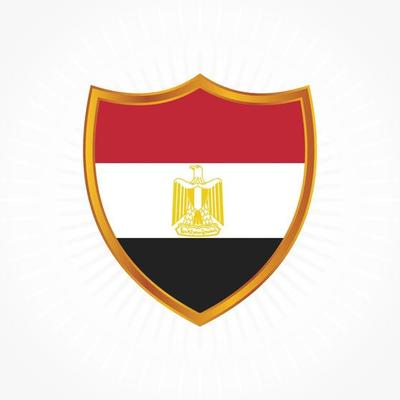 Egypt flag vector with shield frame