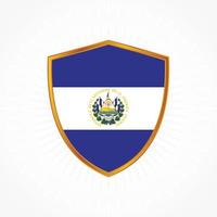 El Salvador flag vector with shield frame