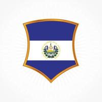 El Salvador flag vector with shield frame