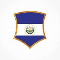 El Salvador flag vector with shield frame