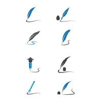 Feather pen logo images illustration vector