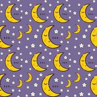 luna estrellas noche durmiendo patrón vector