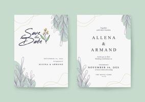 invitación de boda hermosa y simple vector