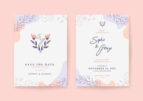 elegante y hermosa plantilla de invitación de boda vector