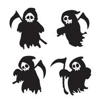The silhouette of the death corpse wearing a black veil. vector
