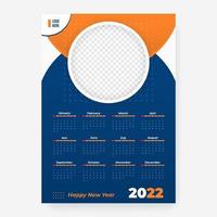 2022 calendar template with frame vector