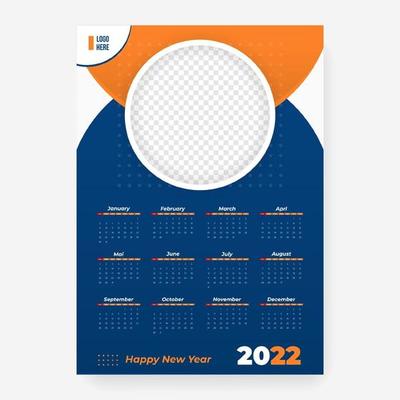 2022 calendar template with frame