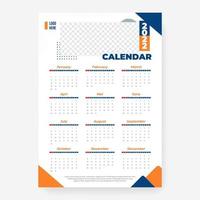 2022 calendar template with frame vector