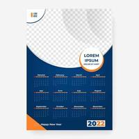 2022 calendar template with frame vector