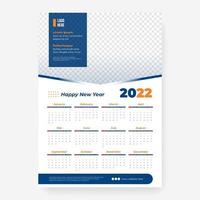 2022 calendar template with frame vector