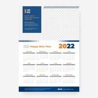 2022 calendar template with frame vector