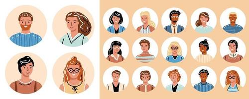 People avatar big bundle. Set of different person vector
