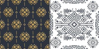 Navajo elements set with seamless patterns and abstract aztec elements vector