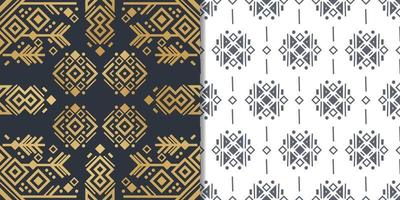 Navajo elements set with seamless patterns and abstract aztec elements vector