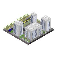 Isometric city on a white background vector