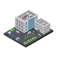 Isometric hospital on a white background vector