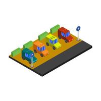 Isometric parking on a white background vector