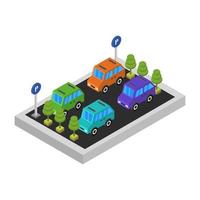 Isometric parking on a white background vector