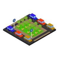 Isometric parking on a white background vector