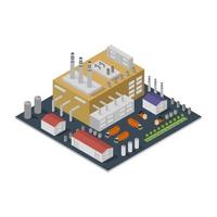 industria isométrica sobre fondo blanco vector