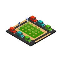 Isometric parking on a white background vector