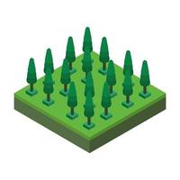 Isometric trees on a white background vector