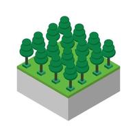 Isometric trees on a white background vector