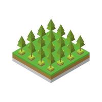 Isometric trees on a white background vector