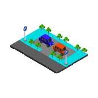 Isometric parking on a white background vector