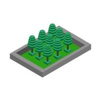 Isometric trees on a white background vector