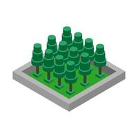 Isometric trees on a white background vector