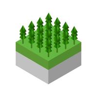 Isometric trees on a white background vector