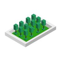 Isometric trees on a white background vector