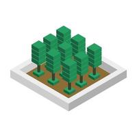 Isometric trees on a white background vector