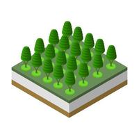 Isometric trees on a white background vector