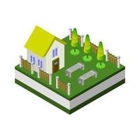 Isometric house on a white background vector