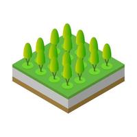 Isometric trees on a white background vector