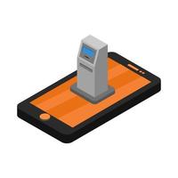 Isometric mobile banking on a white background vector