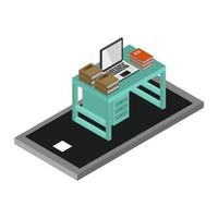 Working online isometric on a white background vector