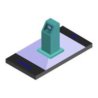 Isometric mobile banking on a white background vector