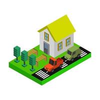 Isometric house on a white background vector