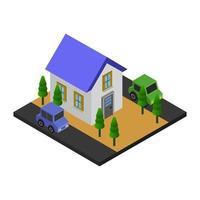 Isometric house on a white background vector