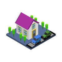 Isometric house on a white background vector