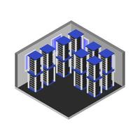 Isometric server room on a white background vector