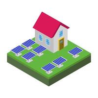 Isometric solar panel on a white background vector