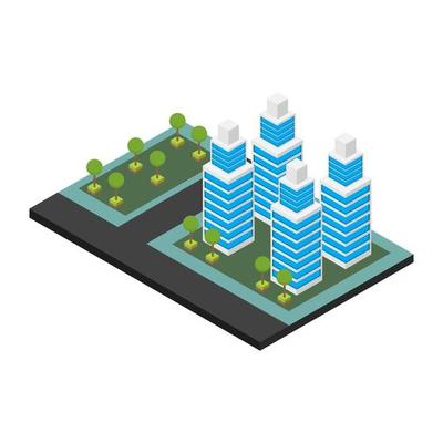 Isometric skyscraper on a white background