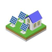 Isometric solar panel on a white background vector